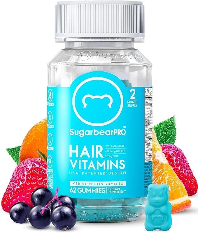 SugarbearPRO Hair Vitamin Gummies, 6000mcg