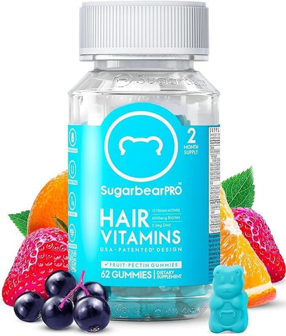 SugarbearPRO Hair Vitamin Gummies, 6000mcg
