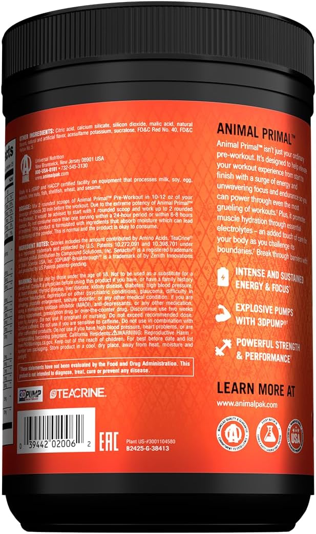 Animal Primal Pre-workout Loaded 512gm 25 servings