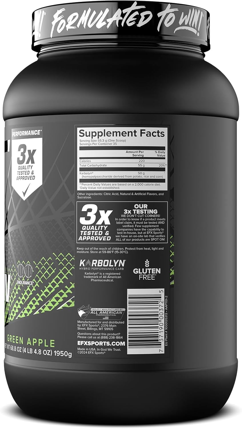 EFX Sports Karbolyn Fuel Green Apple 1.95kg (4.3 lbs)