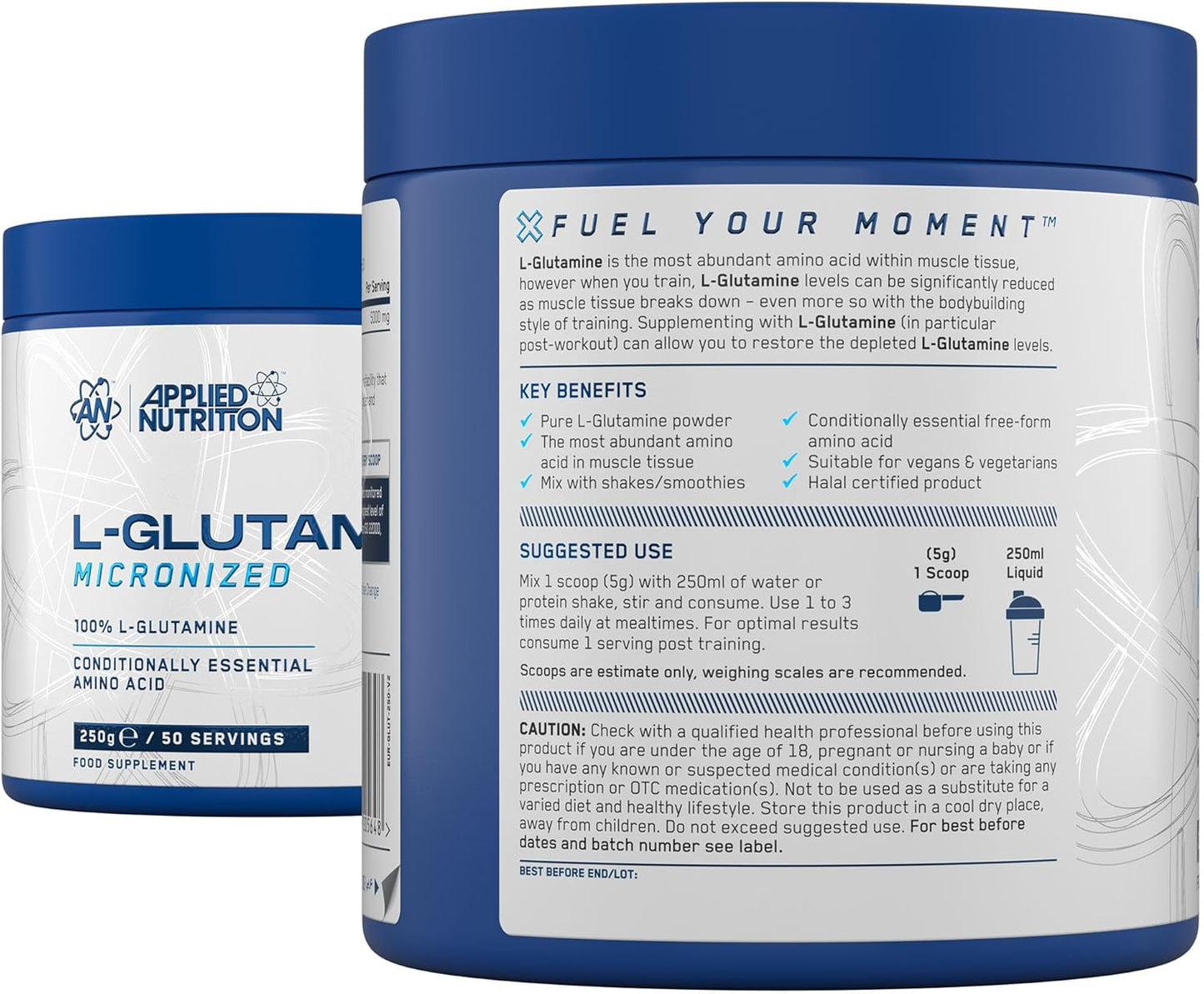 Applied Nutrition L-Glutamine Micronized 250gm 50 servings