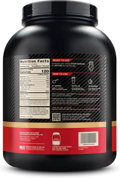 Optimum Nutrition Gold Standard 100% Whey Protein Powder Double Rich Chocolate 5 lb (2.27kg)