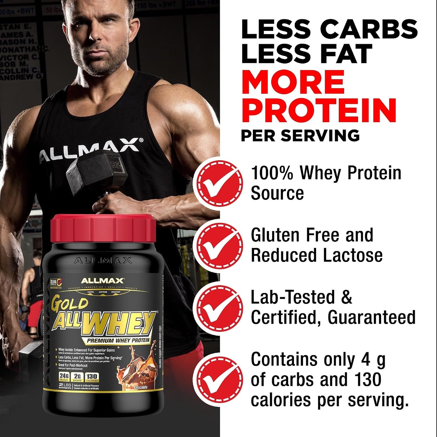ALLMAX AllWhey Gold 100% Whey Protein & Isolate Chocolate Peanut Butter 2.27kg