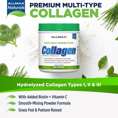 ALLMAX Grass-Fed & Pasture-Raised Collagen Peptides 44 servings 440 gm