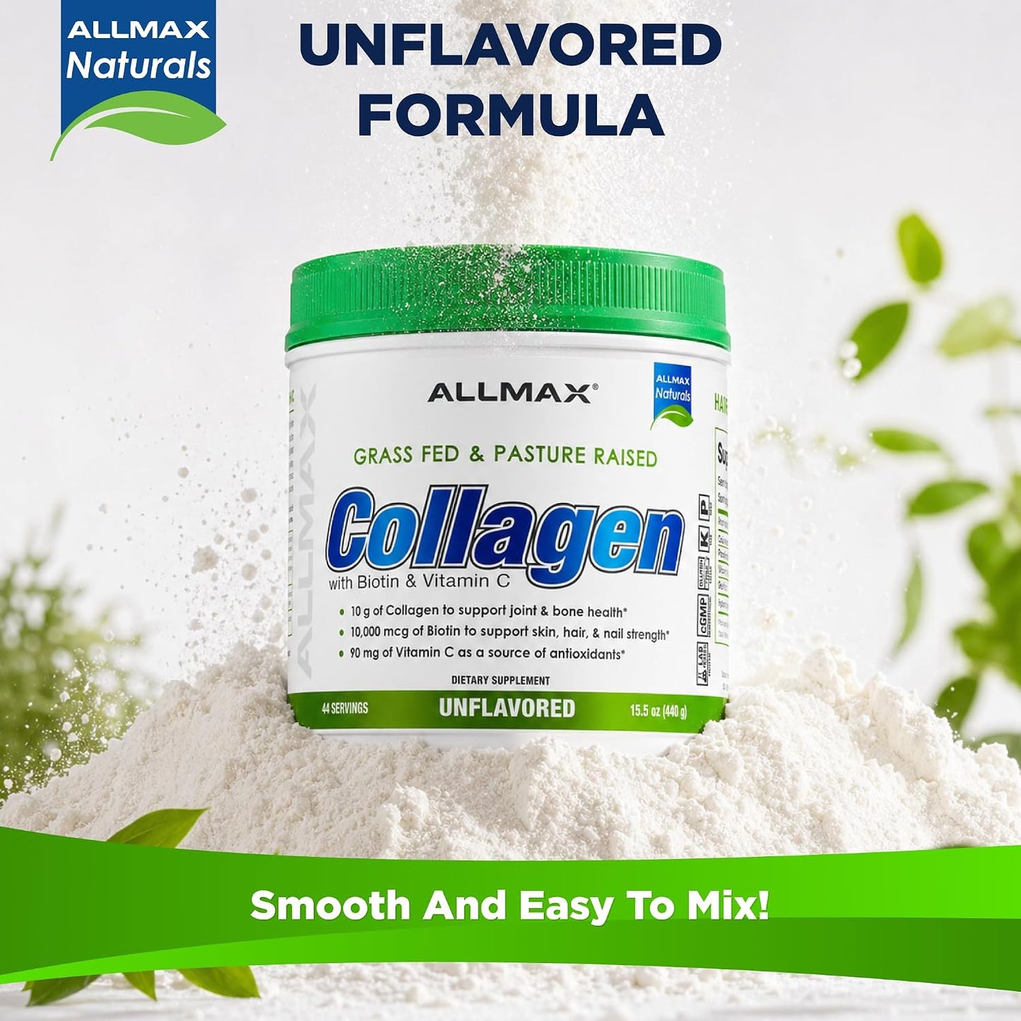 ALLMAX Grass-Fed & Pasture-Raised Collagen Peptides 44 servings 440 gm
