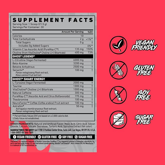 Ghost Legend Pre-workout 30 servings 645gm