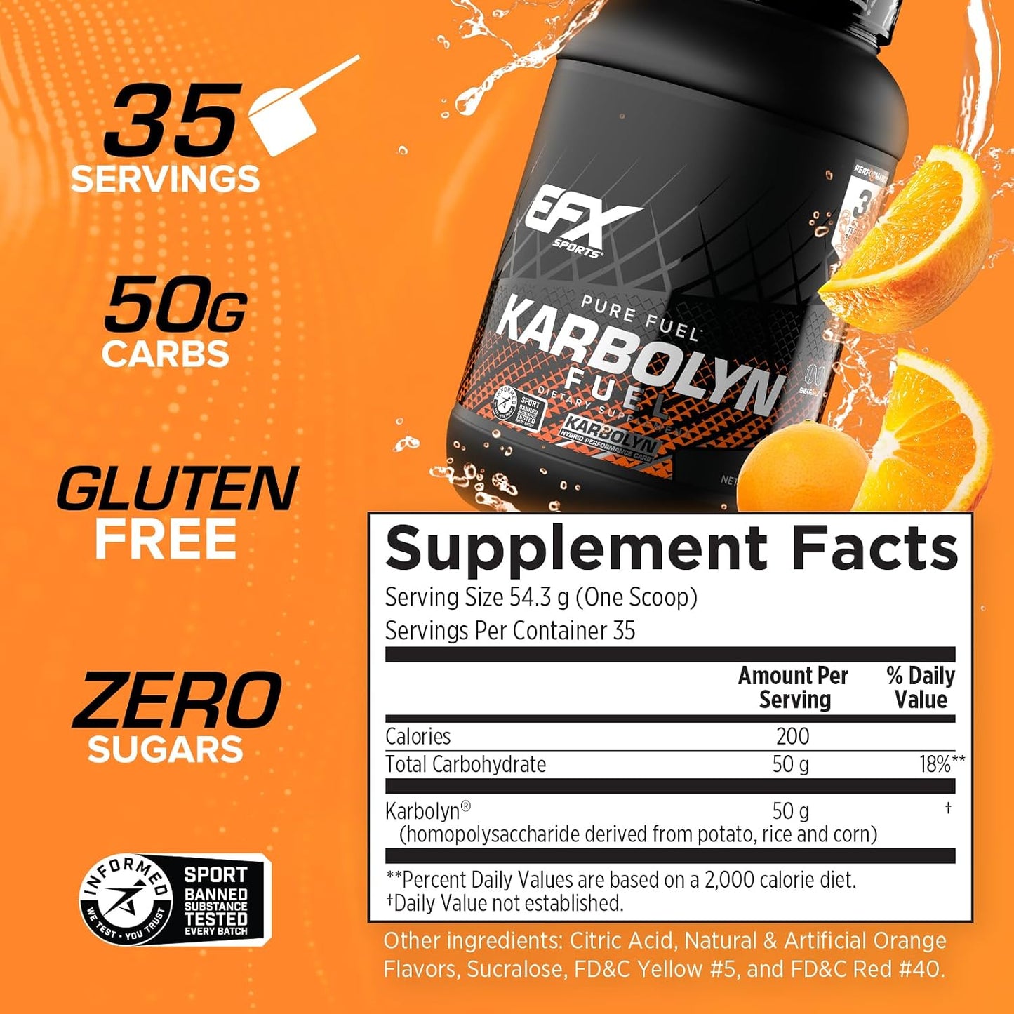 EFX Sports Karbolyn Fuel Orange 1.95kg (4.3 lbs)
