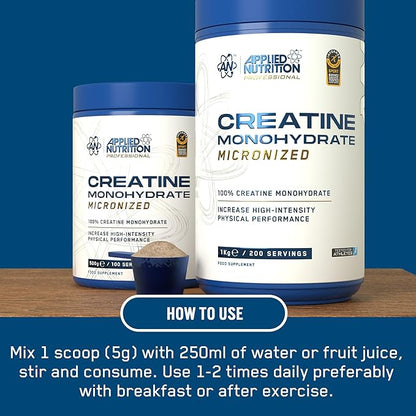 Applied Nutrition Creatine Monohydrate Micronized, Unflavored, 500gm