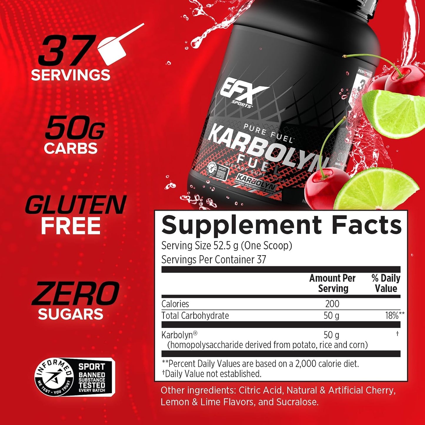 EFX Sports Karbolyn Fuel Cherry Limeade 1.81kg (4 lbs)