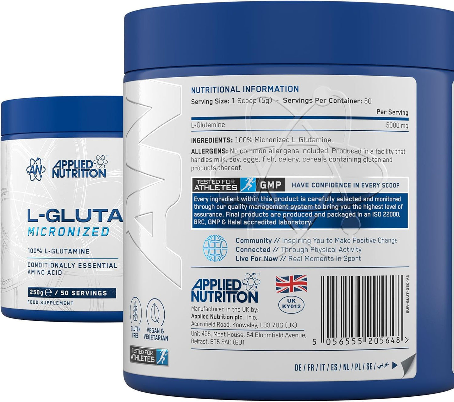 Applied Nutrition L-Glutamine Micronized 250gm 50 servings