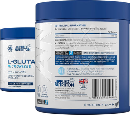 Applied Nutrition L-Glutamine Micronized 250gm 50 servings