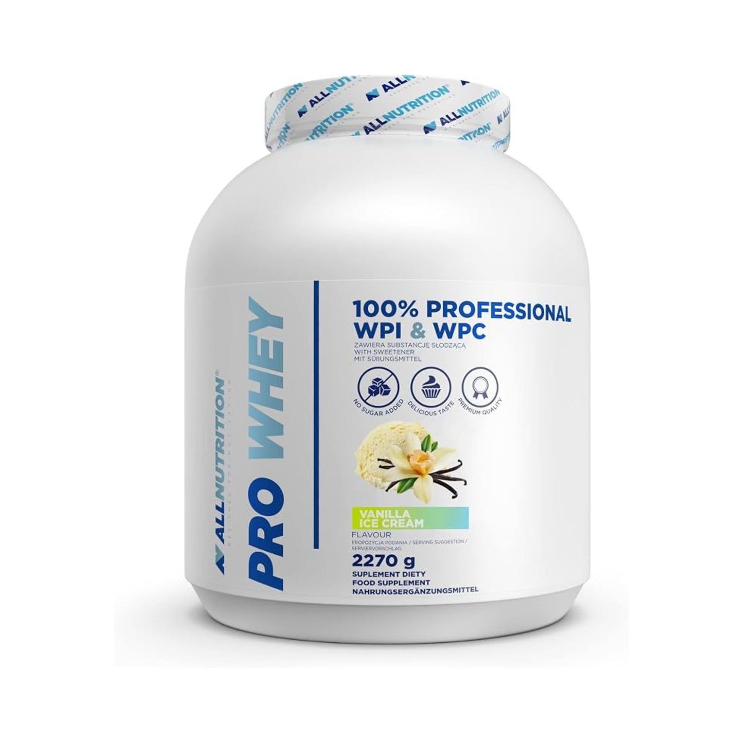 ALLNUTRITION Pro Whey Protein Powder 2270g Container | Vanila Ice Cream