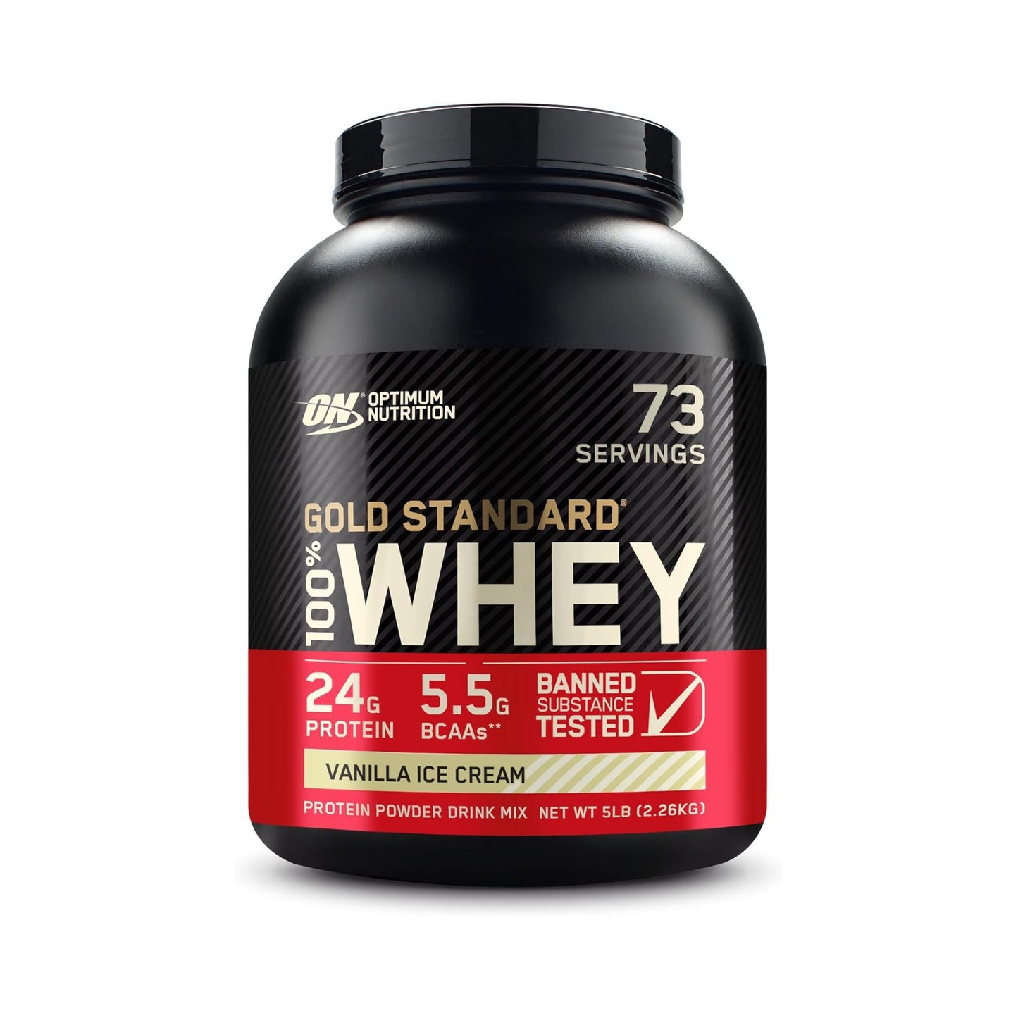 Optimum Nutrition Gold Standard 100% Whey Protein Vanilla Ice Cream 5 lb 2.27kg Protein Powder