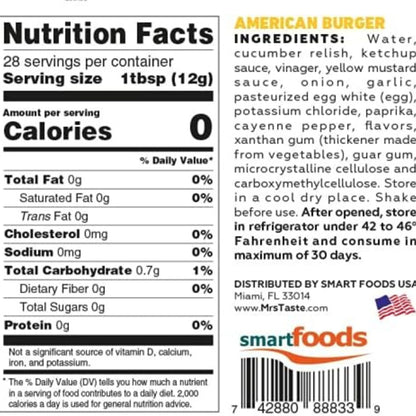 Mrs. Taste Sugar Free American Burger Sauce Squeeze Bottle 320g