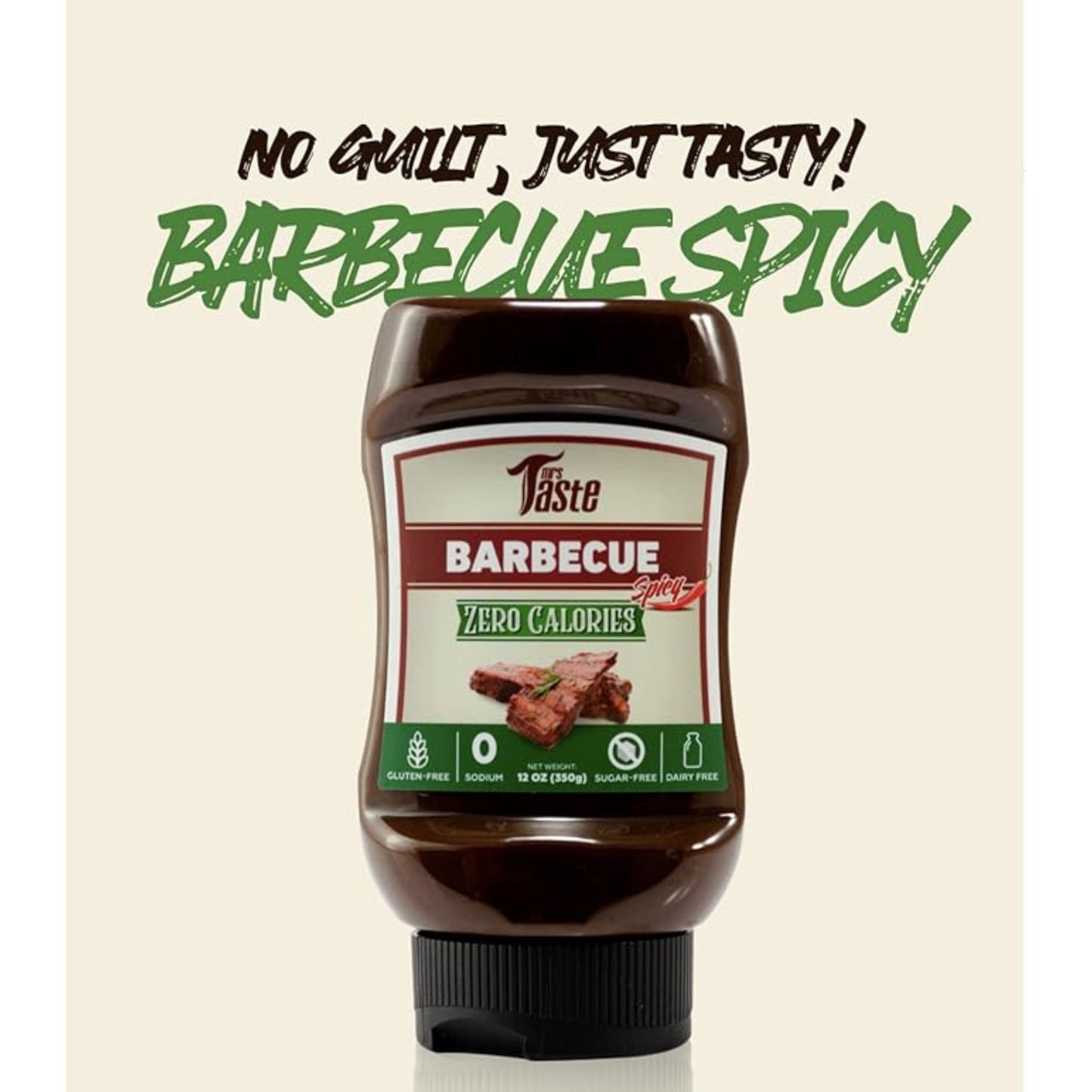 Zero Sugar Spicy BBQ Sauce for Grilling Burgers and Chicken