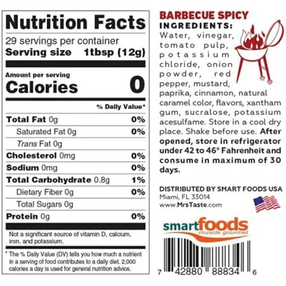 Mrs. Taste Spicy BBQ Sauce Bottle 350g Front Label