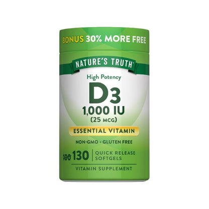 Nature's Truth Vitamin D3 1000 IU, 130 Softgels