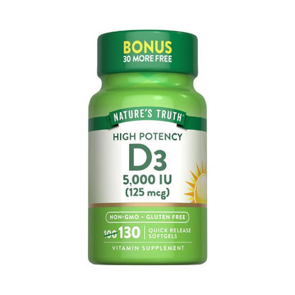 Nature's Truth Vitamin D3 5000 IU, 130 Softgels