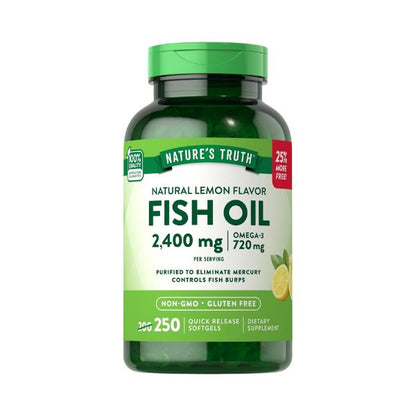 Nature's Truth Omega-3 Fish Oil 2400mg, 250 Softgels