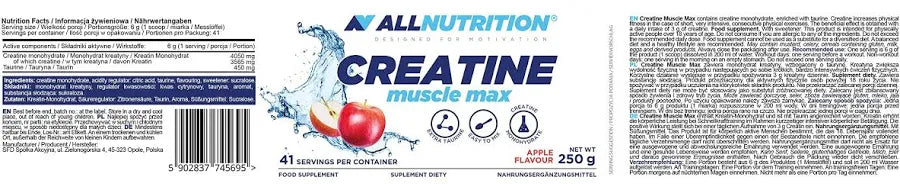 Allnutrition Creatine Muscle max 250gm 41 servings